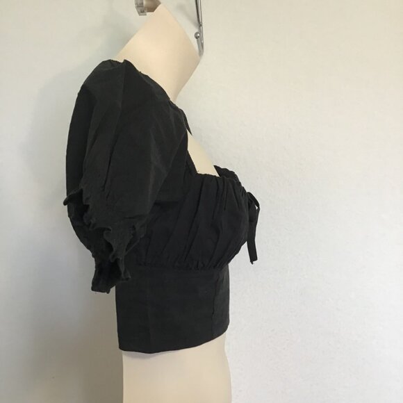 Sunday Best Countess Black Cropped Milkmaid Top Size XS - Picture 4 of 13